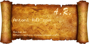 Antoni Rózsa névjegykártya