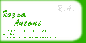 rozsa antoni business card
