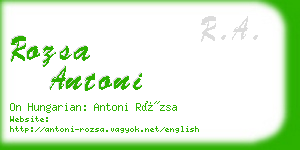 rozsa antoni business card